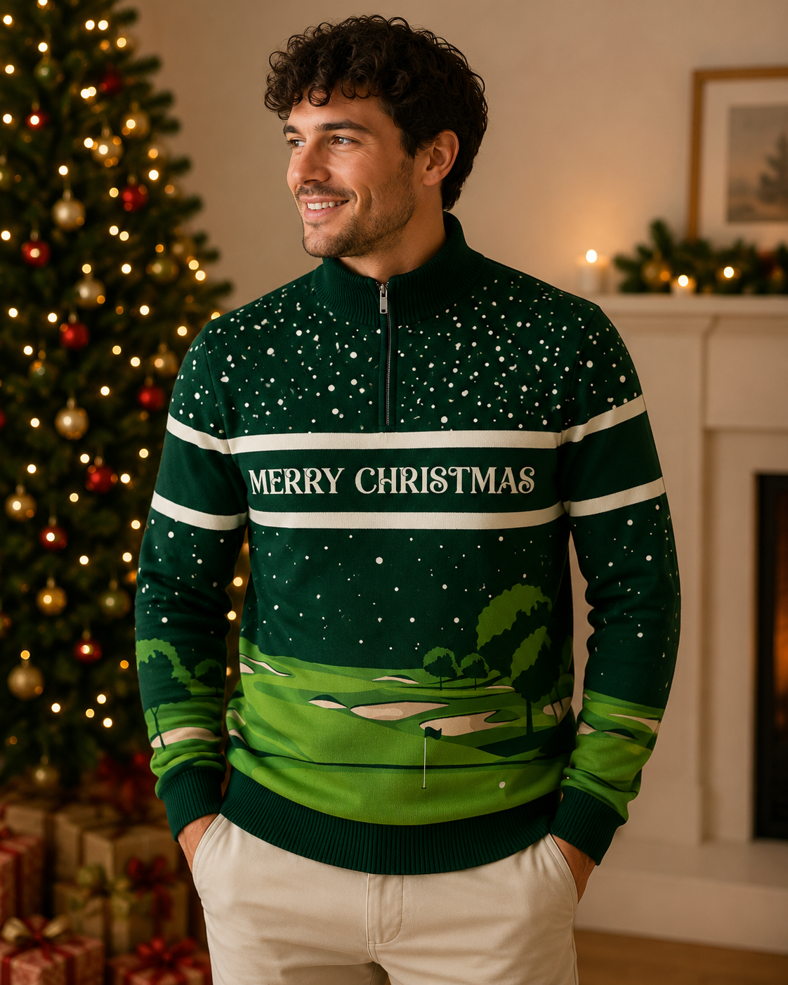 Golf 1/4 Zip Christmas Jumper