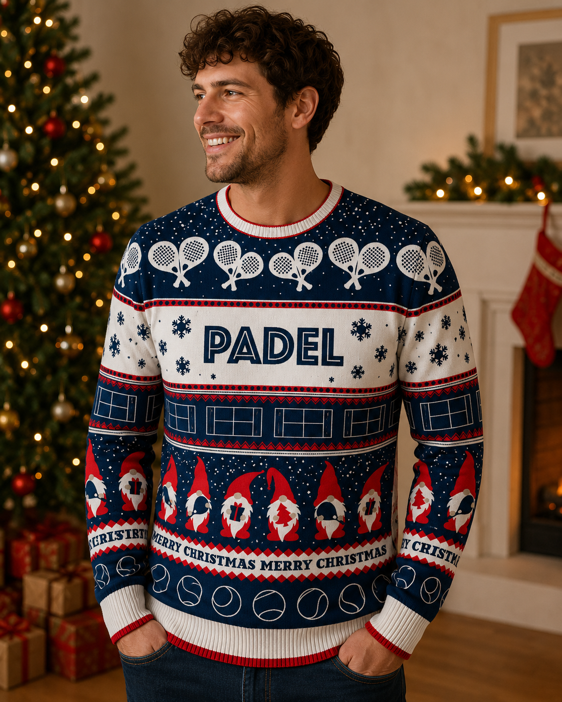 Padel Wrapping Paper Christmas Jumper